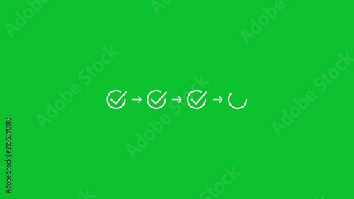 Futuristic progress tracking workflow checklist with four steps task completion business business improvement and time management .