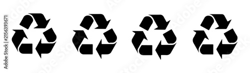 Foto Recycle symbol vector set with black arrows on transparent background for eco friendly waste management design
