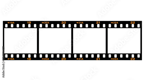 Quadro su tela Negative film strip frame with numbered cells for photography layout
