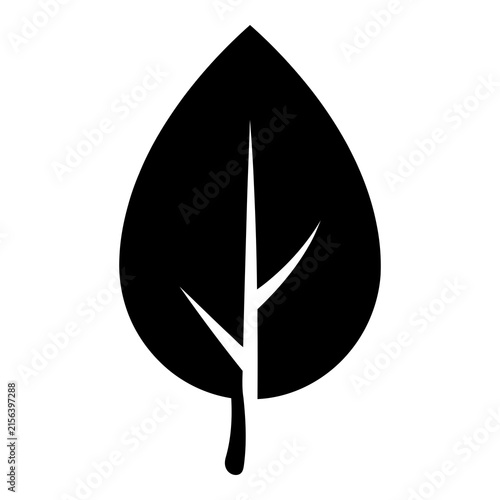 Black leaf icon silhouette nature symbol