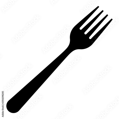 Photography Black fork silhouette isolated on white background eating utensil