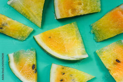 Yellow Watermelon Isolated on White Background