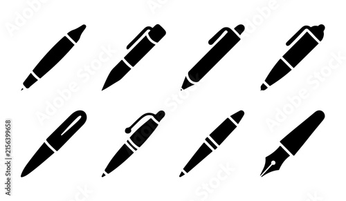 Comprehensive collection of various pen styles for professional writing and calligraphy digital design.