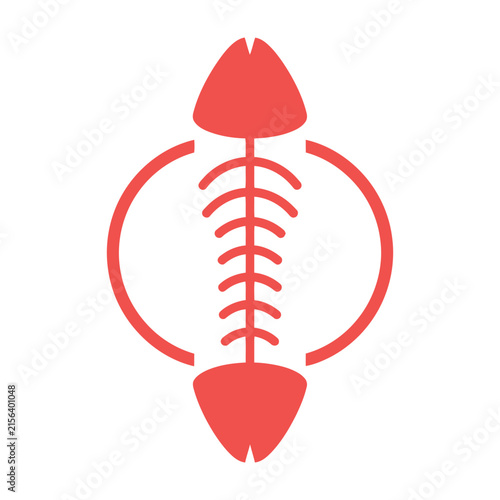 Red American Football Icon With Stitches On White Background