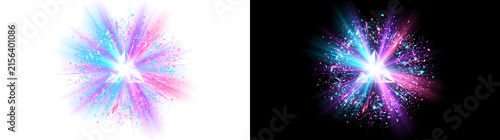 Abstract Particle Refraction Flare and Prism Shard Light Burst, Luminous Geometric Overlay Element with Real Transparency