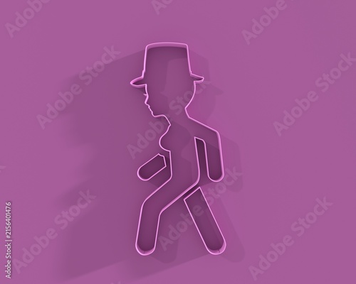 St. Patrick's day female leprechaun icon representing a female figure in a walking motion. Saint Patrick's Day character leprechaun. Elf character for advertising. Ireland National Holiday. 3D render