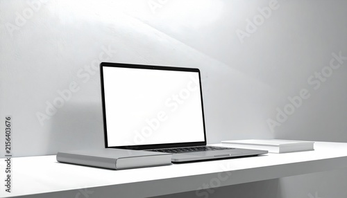 Modern Workspace with Open Laptop