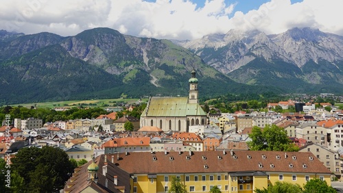 Obraz na plátne Spectacular panoramic view of Hall in Tirol, Austria