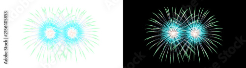 Obraz na płótnie Twin crossover palm firework burst with intersecting cyan rays, glowing transparent overlay design element
