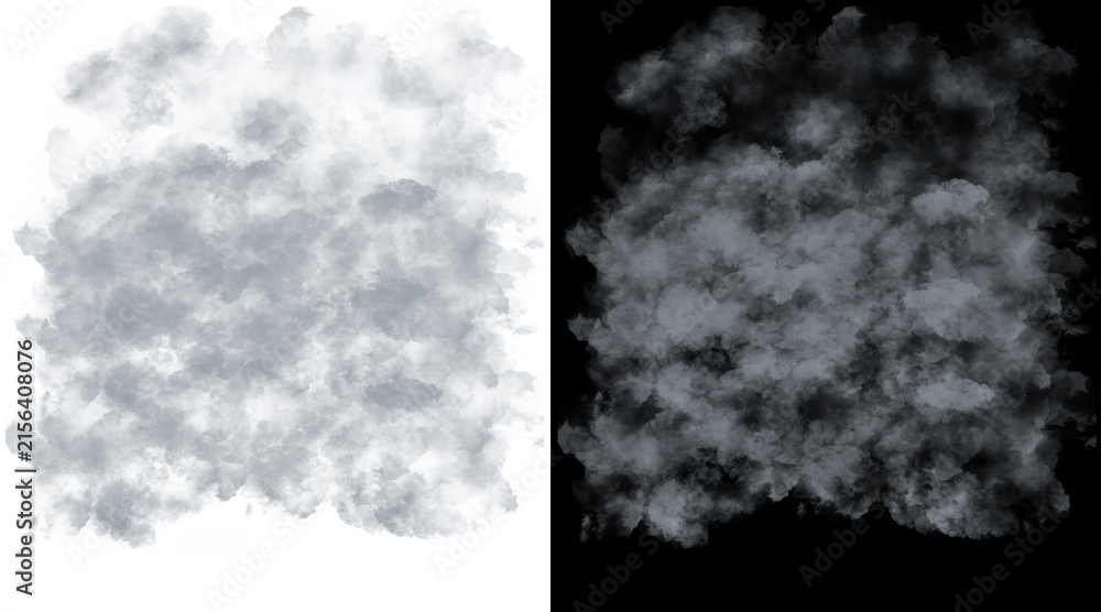 Naklejka premium Atmospheric smoke texture on black and white backgrounds, ethereal gray mist clouds, wispy fog overlay for creative design