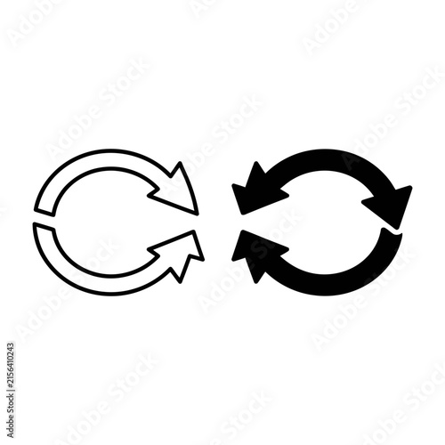 Фотография Circular rotating arrow symbols for reload and refresh actions with direction, i
