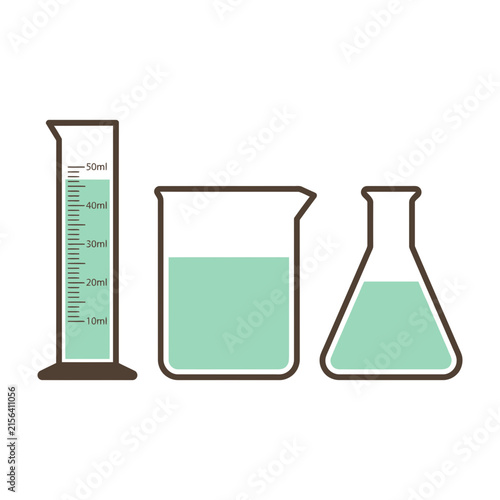 Принти на полотні Laboratory glassware with green liquid