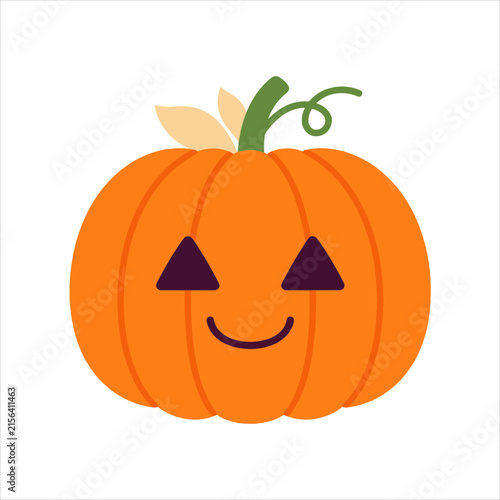 Cute Orange Fruit Cartoon Illustration, Charming Pumpkin Cartoon Character