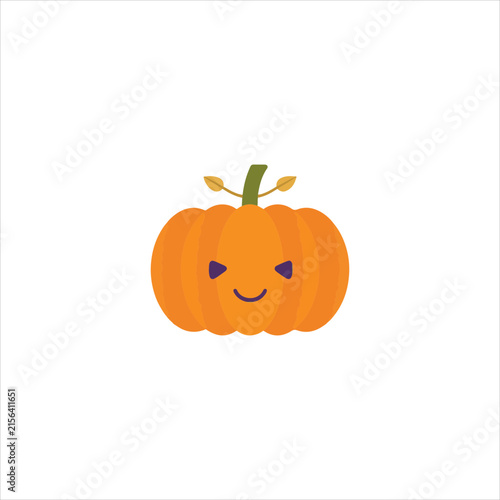 Cute Pumpkin Cartoon Character Illustration, Adorable Pumpkin Fruit Cartoon Design, Cute Orange Pumpkin Character Illustration, Happy Pumpkin Cartoon for Halloween, Funny Pumpkin Character with Leaf, 