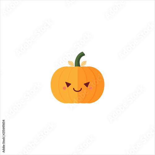 Cute Pumpkin Cartoon Character Illustration, Adorable Pumpkin Fruit Cartoon Design, Cute Orange Pumpkin Character Illustration, Happy Pumpkin Cartoon for Halloween, Funny Pumpkin Character with Leaf, 