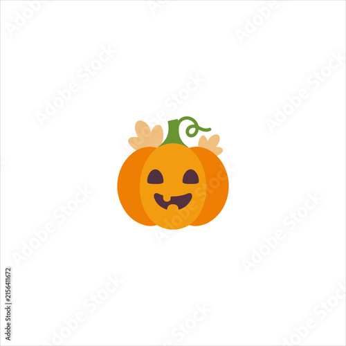 Cute Pumpkin Cartoon Character Illustration, Adorable Pumpkin Fruit Cartoon Design, Cute Orange Pumpkin Character Illustration, Happy Pumpkin Cartoon for Halloween, Funny Pumpkin Character with Leaf, 
