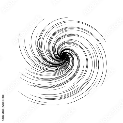 Abstract Black Spiral Vortex Line Art Illustration