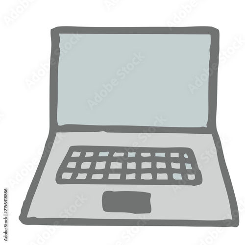 手描き風のノートパソコンイラスト 仕事やオンライン作業に使えるかわいい素材