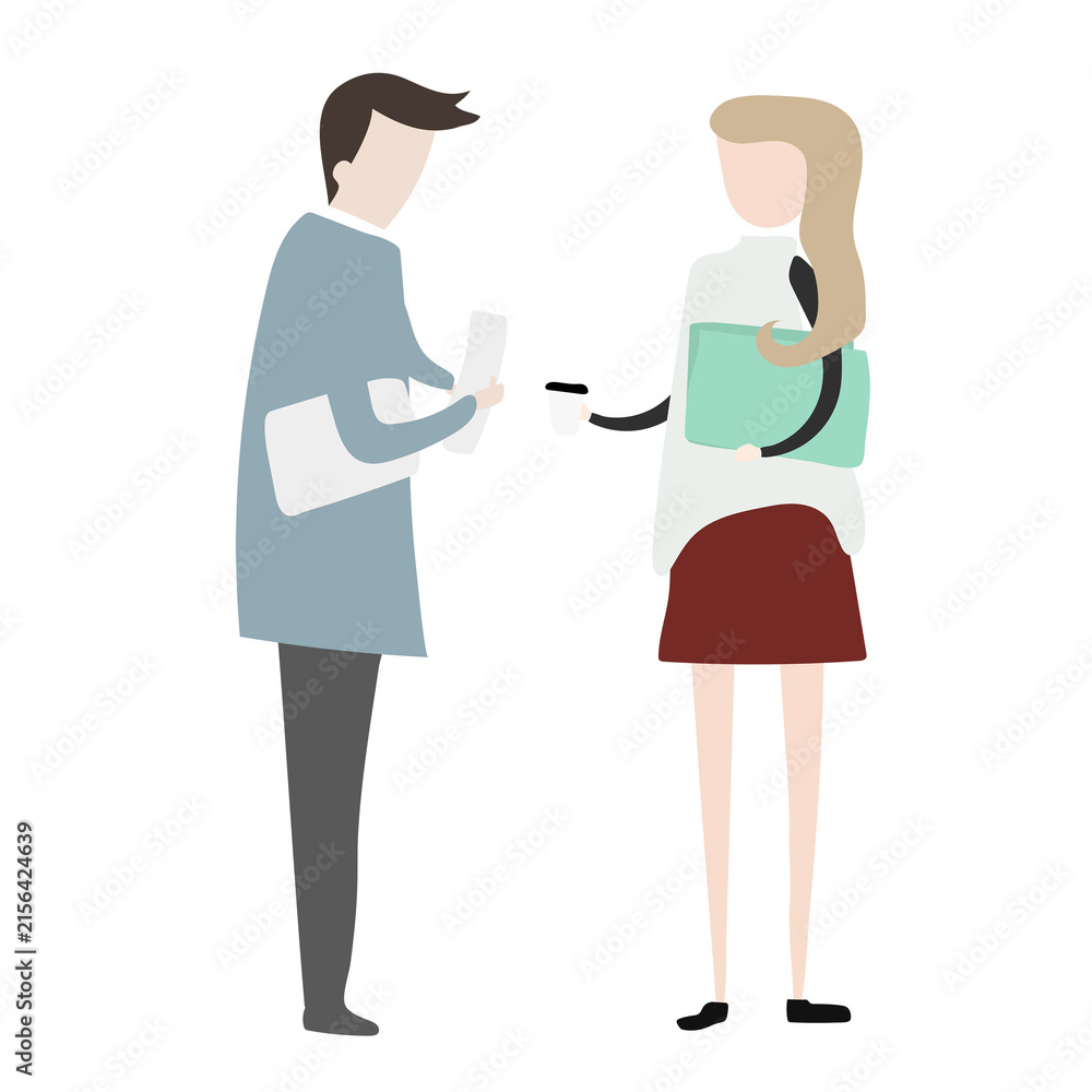 Fototapeta premium Business people png discussion clipart, workplace cartoon illustration