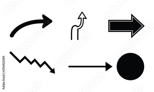 Set of modern flat design arrows and shapes isolated on transparent background