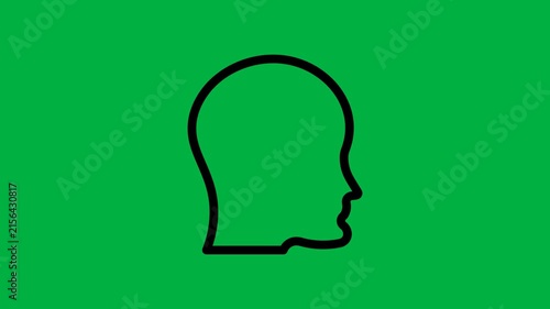 Anonymous Person Profile Human Head with Question Mark Loop Animation. User Identity Unknown Symbol Isolated on Green Screen Chroma Key Background. 4k Motion Graphics Video Footage