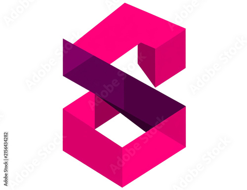 Vibrant Low‑Poly 3D Geometric Letter S