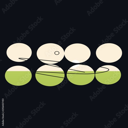 Moon phases and earth shadow illustration