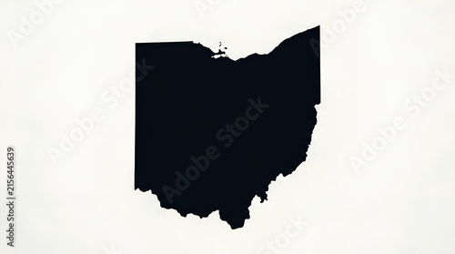 Fototapeta Black silhouette map of the state of Ohio.