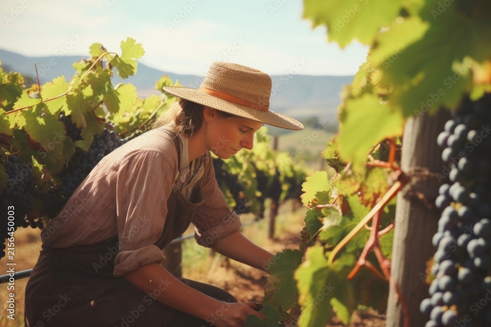 Naklejka premium Australian farmer vineyard outdoors nature.