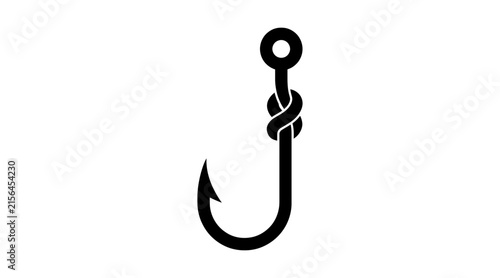 Fishing hook with knot icon