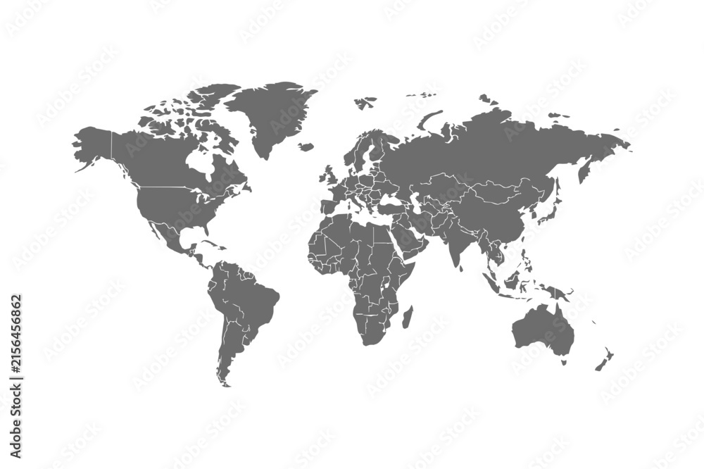 Fototapeta premium world map with country borders global geography travel and international vector illustration