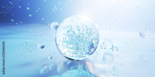 3D Collagen Skin Serum and Vitamin illustration isolated on soft color background. concept skin care cosmetics solution. 3d rendering.