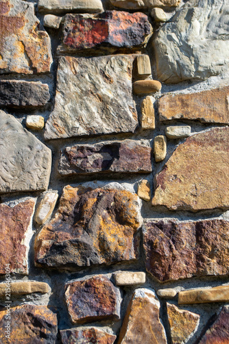 Quadro su tela Weathered Dirty Wall made up from Gray Stone
