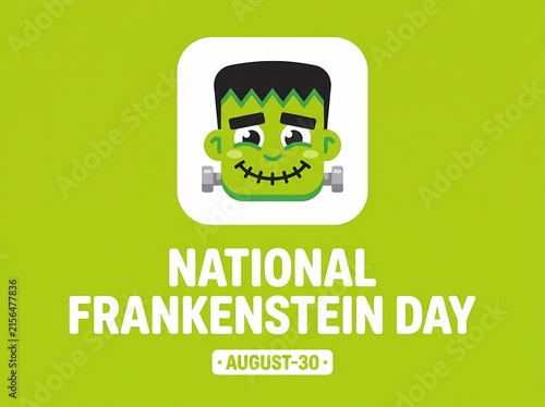 National Frankenstein Day Cute Cartoon Monster Character Holiday Celebration