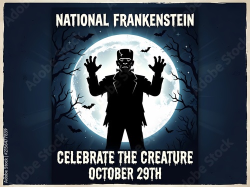 National Frankenstein Day Creature Celebration Moonlit Horror Monster Tribute