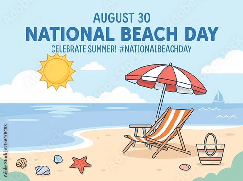 National Beach Day Sunny Coastal Escape Summer Celebration Scene