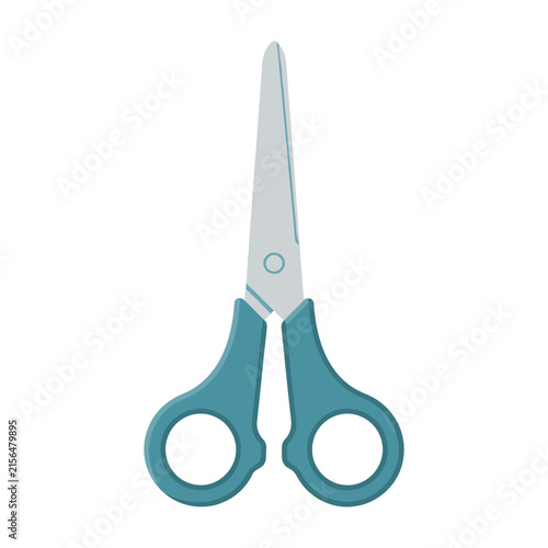 Blue Plastic Handle Scissors for School or Office Use