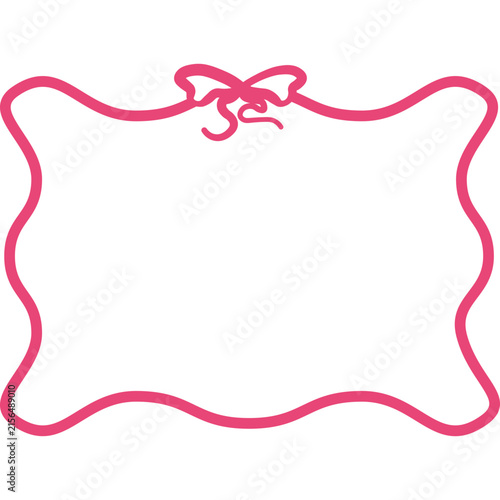 Pink Ribbon Frame with Wavy Border