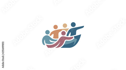 Group of people in a rowing boat.