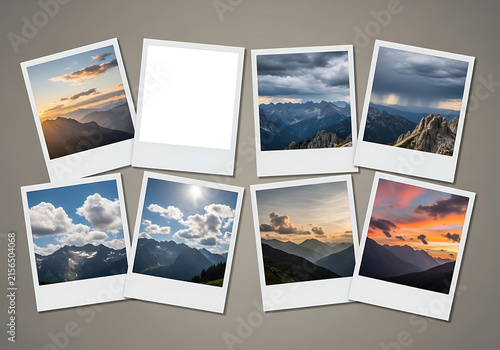 Mountain landscape with colorful sky at sunset