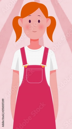 Animation of moving young woman wearing face mask