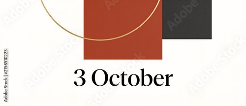 October Third Date Text Graphic Design.