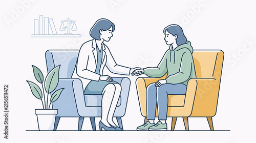 Doctor and patient discussing healthcare treatment during a medical consultation in a modern clinic setting