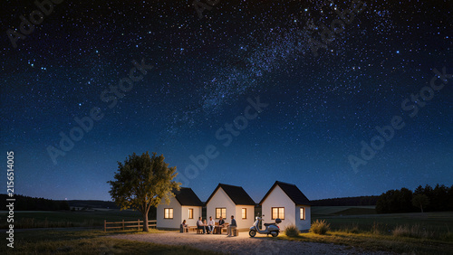 house at night