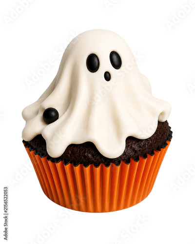 Cute ghost cupcake for halloween party celebration