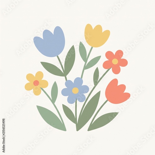 Flowers on plain background