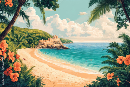 Bright Coastal Scene Full of Summer Memories