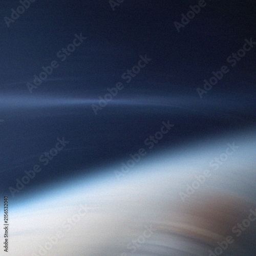 Earth horizon from space with blue atmosphere