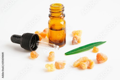 Fotografie Frankincense or olibanum aromatic resin isolated on white background used in incense and perfumes