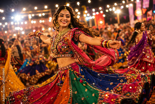 Traditional Garba Dance Celebration at a Vibrant Indian Festival